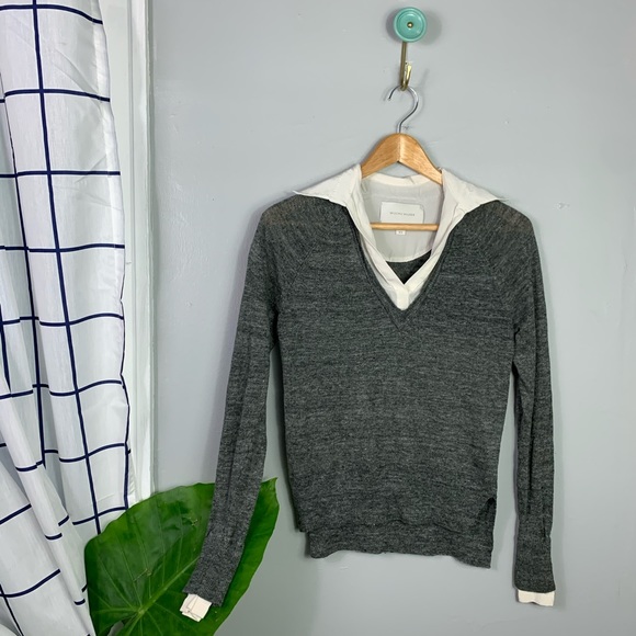 Brochu Walker Gray Linen Sweater